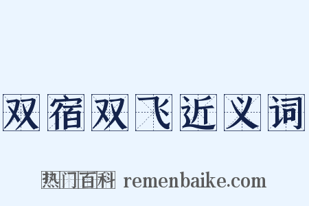 双宿双飞近义词是什么意思的图片